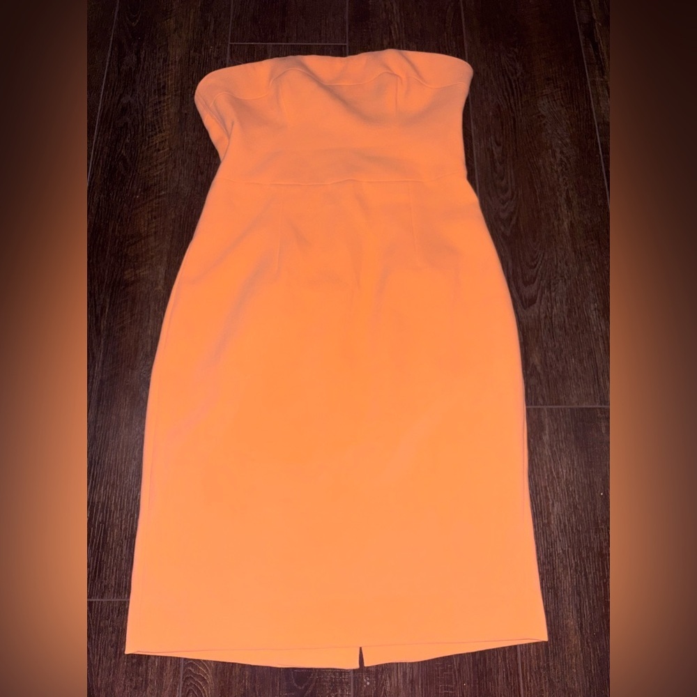 Strapless Orange Bodycon Dress - Women - Picture 3 of 7